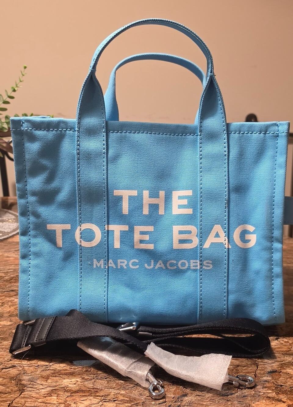 Marc Jacobs The Canvas Medium Tote Bag Aqua Blue M0016161-470 Crossbody